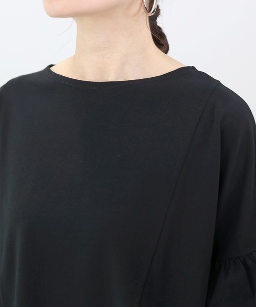 Aletta vita(アレッタビータ)の「汗染み防止加工フリルスリーブプルオーバー(Tシャツ/カットソー・レディース・グレー/ブラック/チャコール/ベージュ・M)」の21枚目の写真