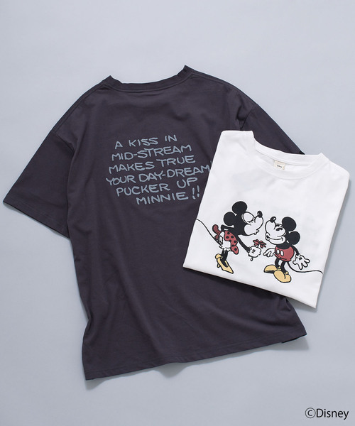 セール】【Disney/ディズニー】ミッキー＆ミニープリント半袖Tシャツ