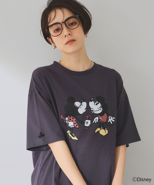 Disney/ディズニー】ミッキー＆ミニープリント半袖Tシャツ（T