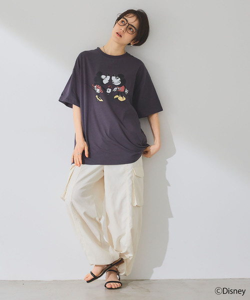 Disney(ディズニー)の「【Disney/ディズニー】ミッキー&ミニープリント半袖Tシャツ(Tシャツ/カットソー・レディース・グレー/オフホワイト・M/L/LL)」の22枚目の写真