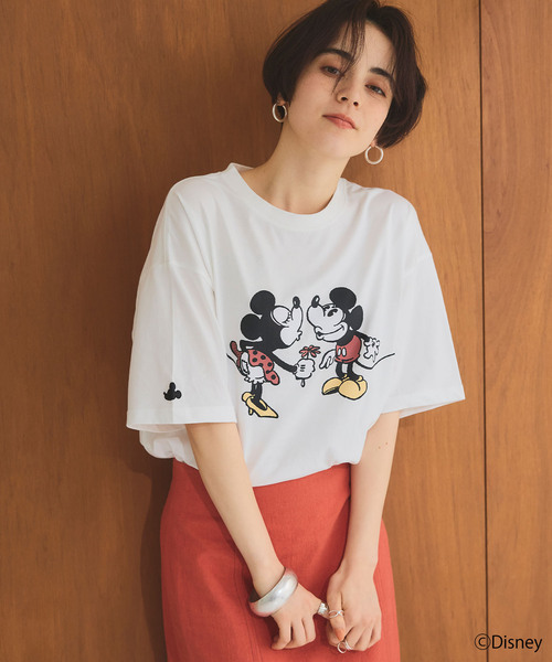 Disney(ディズニー)の「【Disney/ディズニー】ミッキー&ミニープリント半袖Tシャツ(Tシャツ/カットソー・レディース・グレー/オフホワイト・M/L/LL)」の19枚目の写真