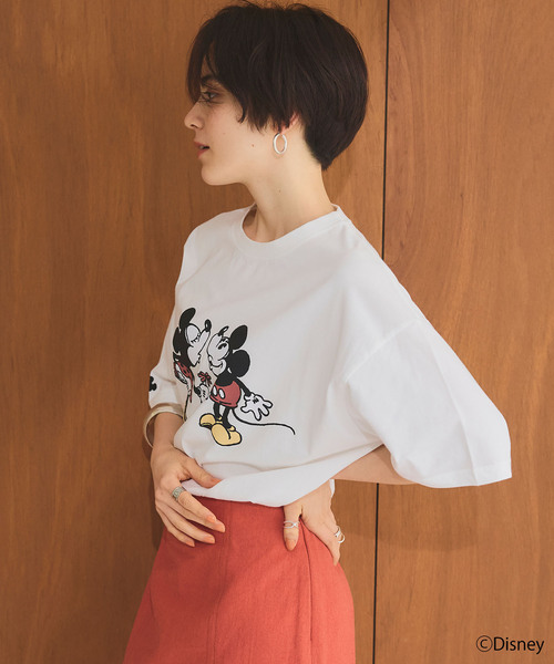 Disney(ディズニー)の「【Disney/ディズニー】ミッキー&ミニープリント半袖Tシャツ(Tシャツ/カットソー・レディース・グレー/オフホワイト・M/L/LL)」の16枚目の写真