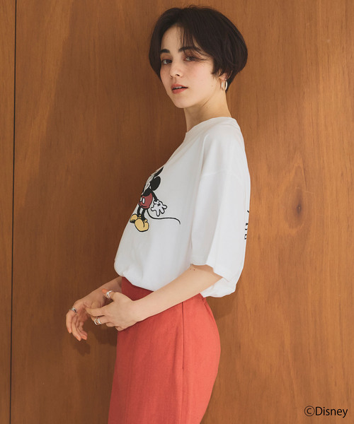 Disney(ディズニー)の「【Disney/ディズニー】ミッキー&ミニープリント半袖Tシャツ(Tシャツ/カットソー・レディース・グレー/オフホワイト・M/L/LL)」の15枚目の写真