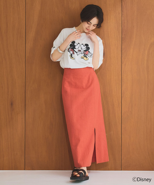 Disney(ディズニー)の「【Disney/ディズニー】ミッキー&ミニープリント半袖Tシャツ(Tシャツ/カットソー・レディース・グレー/オフホワイト・M/L/LL)」の7枚目の写真