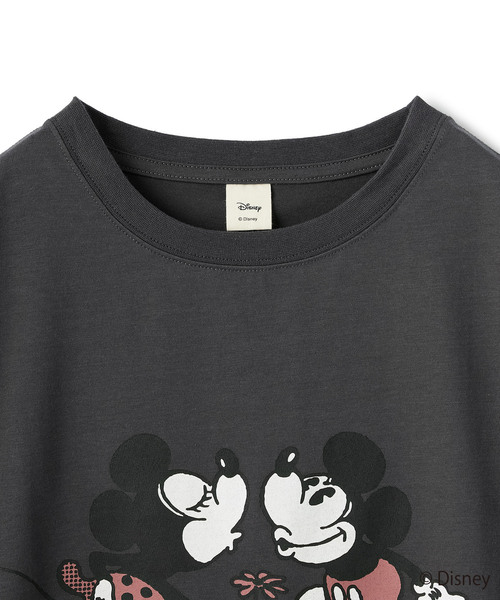 Disney(ディズニー)の「【Disney/ディズニー】ミッキー&ミニープリント半袖Tシャツ(Tシャツ/カットソー・レディース・グレー/オフホワイト・M/L/LL)」の3枚目の写真