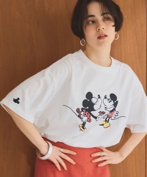 【Disney/ディズニー】ミッキー&ミニープリント半袖Tシャツ