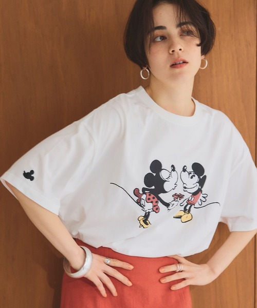 Disney/ディズニー】ミッキー＆ミニープリント半袖Tシャツ（T