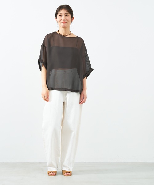 MICA&DEAL（マイカ＆ディール）の「製品染めバルーンデニムパンツ〈2サイズ展開〉（デニムパンツ・レディース・ピンク/サックスブルー/オフホワイト/チャコールグレー・36/38）」の21枚目の写真