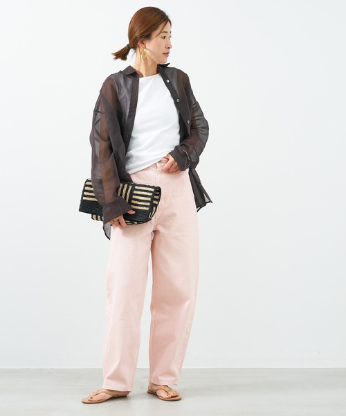 MICA&DEAL（マイカ＆ディール）の「製品染めバルーンデニムパンツ〈2サイズ展開〉（デニムパンツ・レディース・ピンク/サックスブルー/オフホワイト/チャコールグレー・36/38）」の20枚目の写真