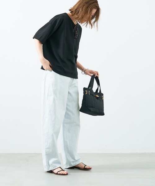 MICA&DEAL（マイカ＆ディール）の「製品染めバルーンデニムパンツ〈2サイズ展開〉（デニムパンツ・レディース・ピンク/サックスブルー/オフホワイト/チャコールグレー・36/38）」の7枚目の写真