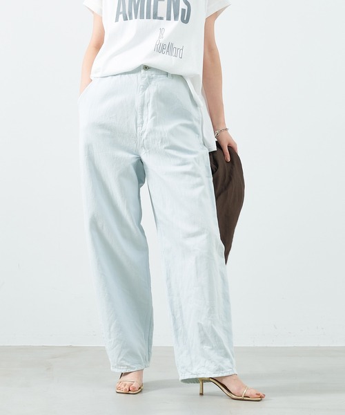 MICA&DEAL（マイカ＆ディール）の「製品染めバルーンデニムパンツ〈2サイズ展開〉（デニムパンツ・レディース・ピンク/サックスブルー/オフホワイト/チャコールグレー・36/38）」の9枚目の写真