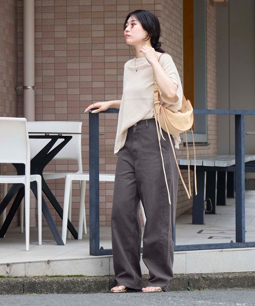 MICA&DEALタグ付き新品　染めバルーンデニムパンツピンク38 MICA&DEALタグ付き新品 染めバルーンデニムパンツピンク白38