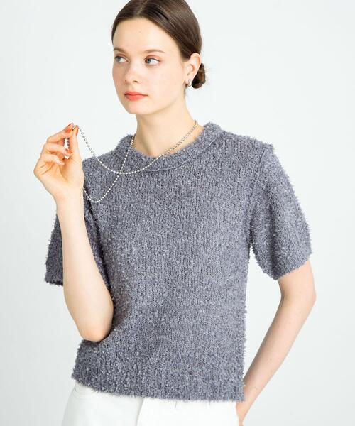 URBAN RESEARCH Sonny Label（アーバンリサーチサニーレーベル）の「フェザーサマーニットプルオーバー（ニット/セーター・レディース・グレー/オフホワイト/ブルー・FREE）」の2枚目の写真