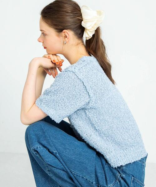 URBAN RESEARCH Sonny Label（アーバンリサーチサニーレーベル）の「フェザーサマーニットプルオーバー（ニット/セーター・レディース・グレー/オフホワイト/ブルー・FREE）」の3枚目の写真