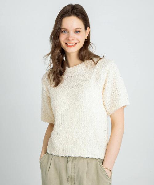 URBAN RESEARCH Sonny Label（アーバンリサーチサニーレーベル）の「フェザーサマーニットプルオーバー（ニット/セーター・レディース・グレー/オフホワイト/ブルー・FREE）」の4枚目の写真