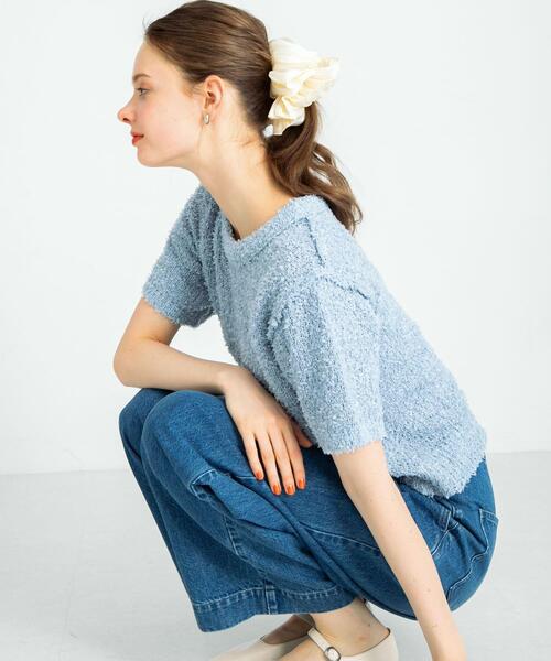 URBAN RESEARCH Sonny Label（アーバンリサーチサニーレーベル）の「フェザーサマーニットプルオーバー（ニット/セーター・レディース・グレー/オフホワイト/ブルー・FREE）」の13枚目の写真