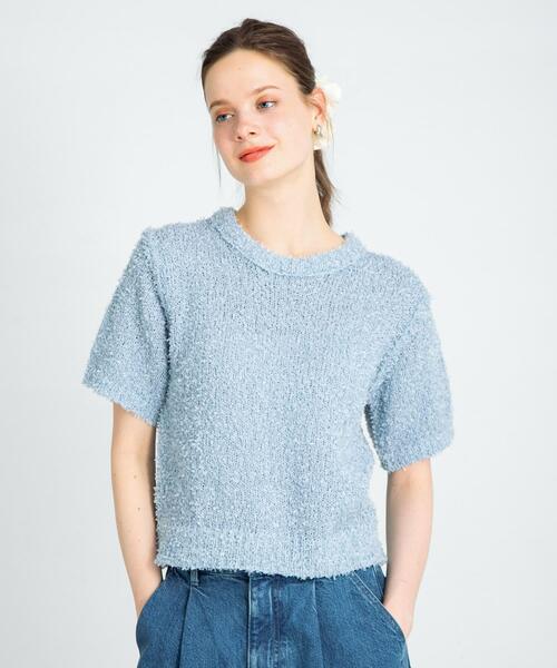 URBAN RESEARCH Sonny Label（アーバンリサーチサニーレーベル）の「フェザーサマーニットプルオーバー（ニット/セーター・レディース・グレー/オフホワイト/ブルー・FREE）」の14枚目の写真