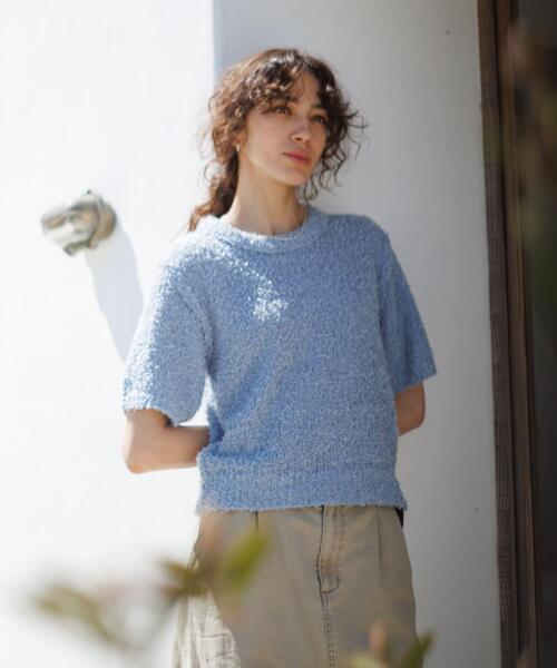 URBAN RESEARCH Sonny Label（アーバンリサーチサニーレーベル）の「フェザーサマーニットプルオーバー（ニット/セーター・レディース・グレー/オフホワイト/ブルー・FREE）」の18枚目の写真