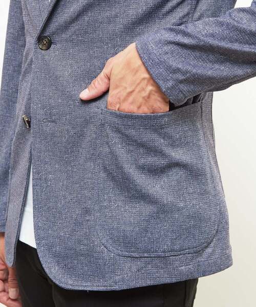 MEN'S MELROSE（メンズメルローズ）の「プリントテックトリコットメッシュジャケット（テーラードジャケット・メンズ・チャコールグレー/ライトグレー/ネイビー・4/5/3）」の10枚目の写真