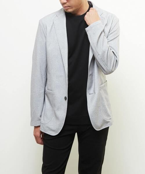 MEN'S MELROSE（メンズメルローズ）の「プリントテックトリコットメッシュジャケット（テーラードジャケット・メンズ・チャコールグレー/ライトグレー/ネイビー・4/5/3）」の17枚目の写真