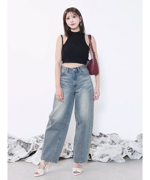 EATME（イートミー）の「カーブシルエットデニムパンツ（デニムパンツ・レディース・ブルー/ライトブルー・MEDIUM/SMALL）」の5枚目の写真