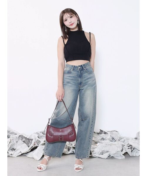 EATME（イートミー）の「カーブシルエットデニムパンツ（デニムパンツ・レディース・ブルー/ライトブルー・MEDIUM/SMALL）」の6枚目の写真