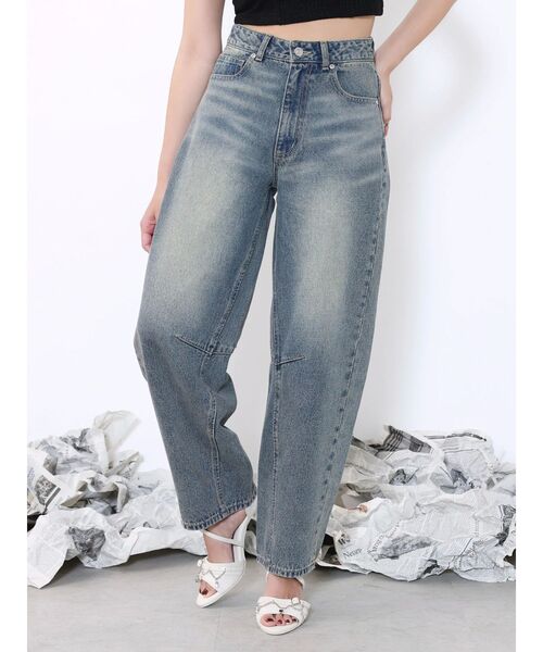 EATME（イートミー）の「カーブシルエットデニムパンツ（デニムパンツ・レディース・ブルー/ライトブルー・MEDIUM/SMALL）」の8枚目の写真