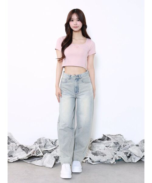 EATME（イートミー）の「カーブシルエットデニムパンツ（デニムパンツ・レディース・ブルー/ライトブルー・MEDIUM/SMALL）」の11枚目の写真