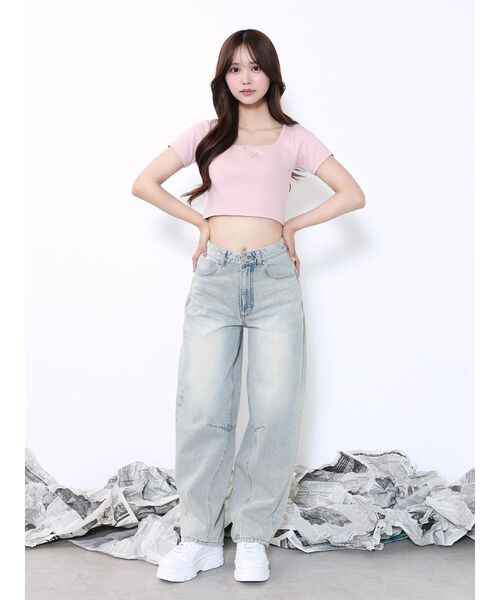 EATME（イートミー）の「カーブシルエットデニムパンツ（デニムパンツ・レディース・ブルー/ライトブルー・MEDIUM/SMALL）」の12枚目の写真