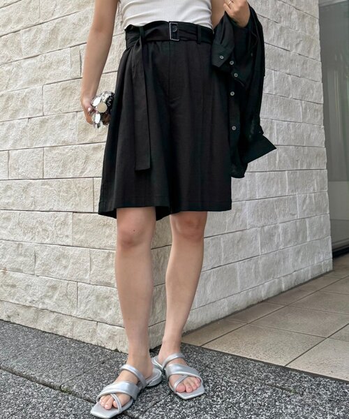 willow】リネン混ベルト付きハーフパンツ（その他パンツ