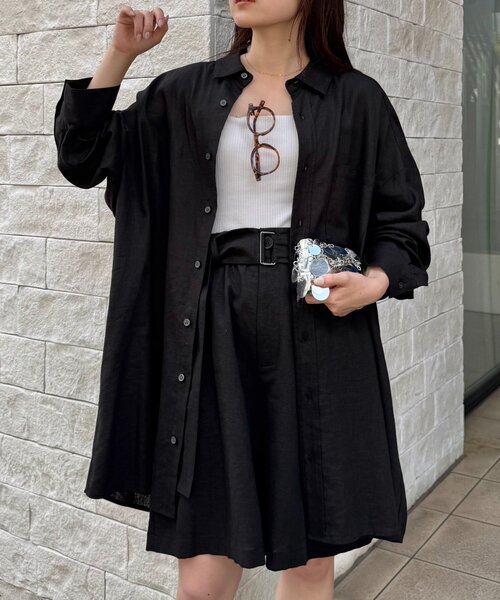 WILLOW（ウィロー）の「【willow】リネン混ベルト付きハーフパンツ（その他パンツ・レディース・ベージュ/ブラック・ONE SIZE）」の21枚目の写真