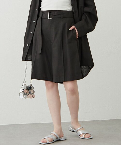 WILLOW（ウィロー）の「【willow】リネン混ベルト付きハーフパンツ（その他パンツ・レディース・ベージュ/ブラック・ONE SIZE）」の19枚目の写真