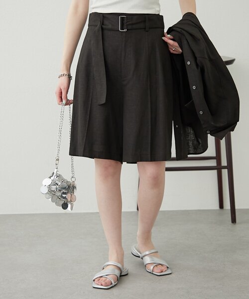 WILLOW（ウィロー）の「【willow】リネン混ベルト付きハーフパンツ（その他パンツ・レディース・ベージュ/ブラック・ONE SIZE）」の18枚目の写真