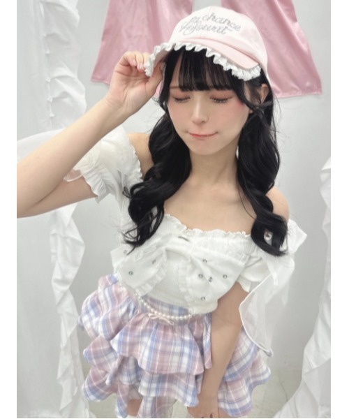 Ank Rouge（アンクルージュ）の「オーガンジーおリボンTOPS（Tシャツ/カットソー・レディース・ホワイト/ブラック/ピンク・M）」の18枚目の写真