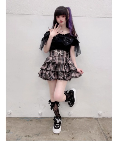 Ank Rouge（アンクルージュ）の「オーガンジーおリボンTOPS（Tシャツ/カットソー・レディース・ホワイト/ブラック/ピンク・M）」の12枚目の写真