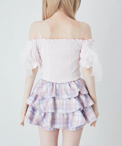 Ank Rouge(アンクルージュ)の「オーガンジーおリボンTOPS(Tシャツ/カットソー・レディース・ホワイト/ブラック/ピンク・M)」の14枚目の写真