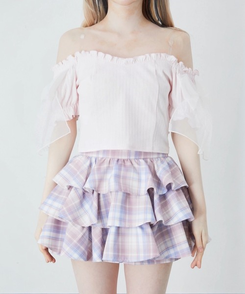 Ank Rouge(アンクルージュ)の「オーガンジーおリボンTOPS(Tシャツ/カットソー・レディース・ホワイト/ブラック/ピンク・M)」の13枚目の写真