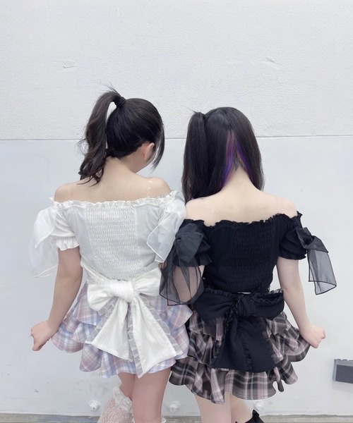 Ank Rouge(アンクルージュ)の「オーガンジーおリボンTOPS(Tシャツ/カットソー・レディース・ホワイト/ブラック/ピンク・M)」の20枚目の写真
