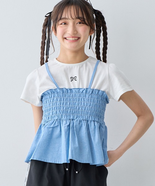 セール】ダンガリーキャミソール ドッキングTシャツ（Tシャツ