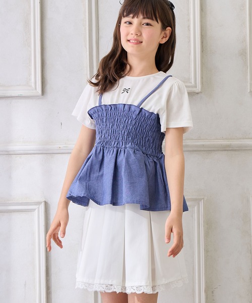 セール】ダンガリーキャミソール ドッキングTシャツ（Tシャツ