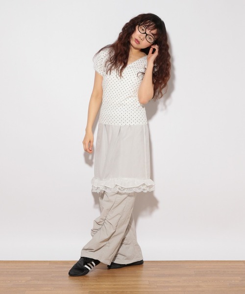 Heather（ヘザー）の「HOLiC ドットレースTEE　497295（Tシャツ/カットソー・レディース・ブラック/オフホワイト・FREE）」の3枚目の写真