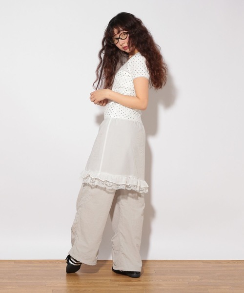 Heather（ヘザー）の「HOLiC ドットレースTEE　497295（Tシャツ/カットソー・レディース・ブラック/オフホワイト・FREE）」の4枚目の写真