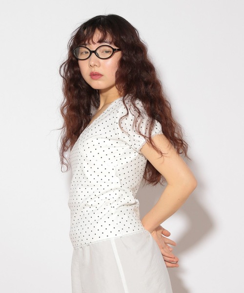 Heather（ヘザー）の「HOLiC ドットレースTEE　497295（Tシャツ/カットソー・レディース・ブラック/オフホワイト・FREE）」の8枚目の写真