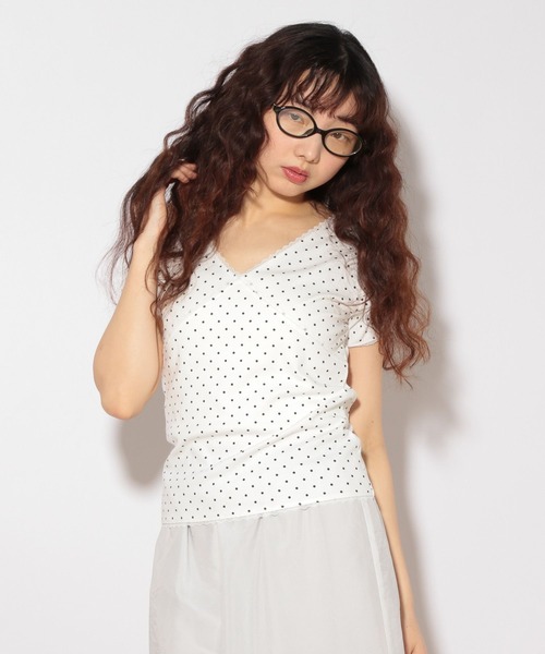 Heather（ヘザー）の「HOLiC ドットレースTEE　497295（Tシャツ/カットソー・レディース・ブラック/オフホワイト・FREE）」の9枚目の写真