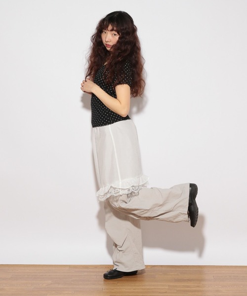 Heather（ヘザー）の「HOLiC ドットレースTEE　497295（Tシャツ/カットソー・レディース・ブラック/オフホワイト・FREE）」の12枚目の写真