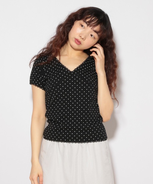 Heather（ヘザー）の「HOLiC ドットレースTEE　497295（Tシャツ/カットソー・レディース・ブラック/オフホワイト・FREE）」の17枚目の写真