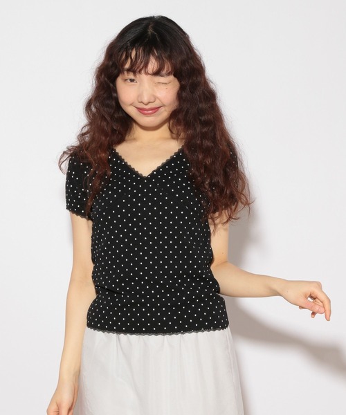 Heather（ヘザー）の「HOLiC ドットレースTEE　497295（Tシャツ/カットソー・レディース・ブラック/オフホワイト・FREE）」の18枚目の写真