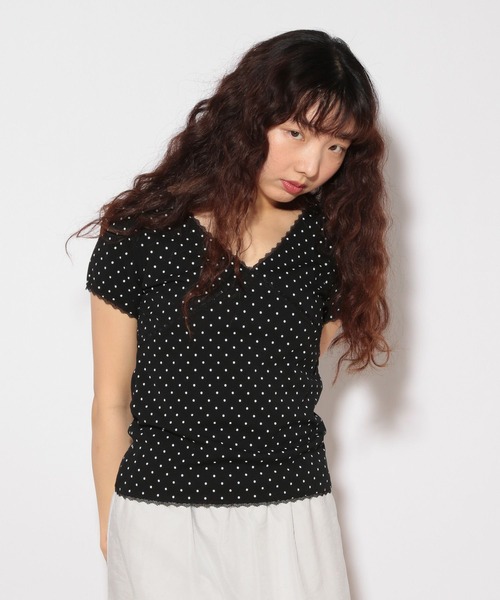 Heather（ヘザー）の「HOLiC ドットレースTEE　497295（Tシャツ/カットソー・レディース・ブラック/オフホワイト・FREE）」の19枚目の写真