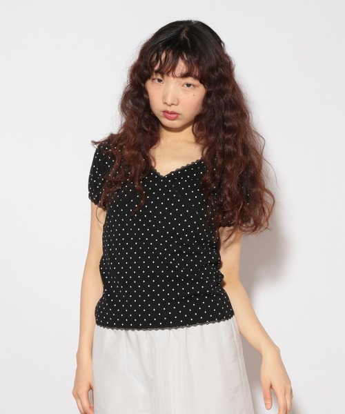 [Khakis] Heather S/S Tee /追跡付 HOLiC ドットレースTEE 497295（Tシャツ/カットソー）｜Heather