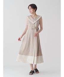 TONAL（トーナル）の「バイカラーセーラーセミフレアワンピース（ワンピース）」